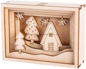 Shadow Box DIY Kit with Mini 3D Winter House Scenery