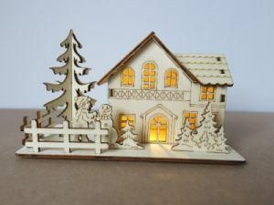 Small Crafts House Wood Craft with LED