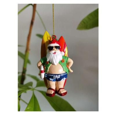 Custom Santa Claus Hanging Cute Mini Resin Christmas Ornaments