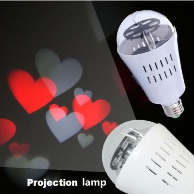 4W LED Crystal Ball Stage Light Rotate Projection Lights Bulb Lamp for Christmas, Halloween, Party Heart-Shape Disco Light Stage Light