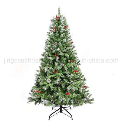 6FT PVC Christmas Tree with Pinecones and Red Berries