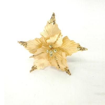 Poinsettia Artificial Flowers Hot Sale Christmas Decoration Flower Artificial Poinsettia for Sale