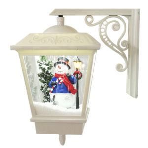 Wholesale China BSCI Factory Outdoor Wall Mount Xmas Santa Feature LED Musical Hanging Christmas Lamp with Snow Function