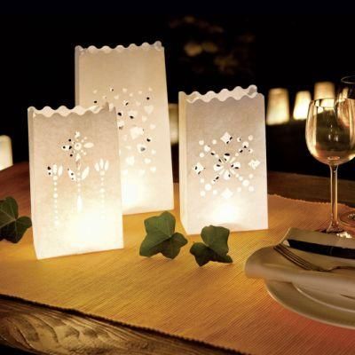 White Candle Bags Paper Lanterns for Wedding Valentine&prime;s Day Decoration