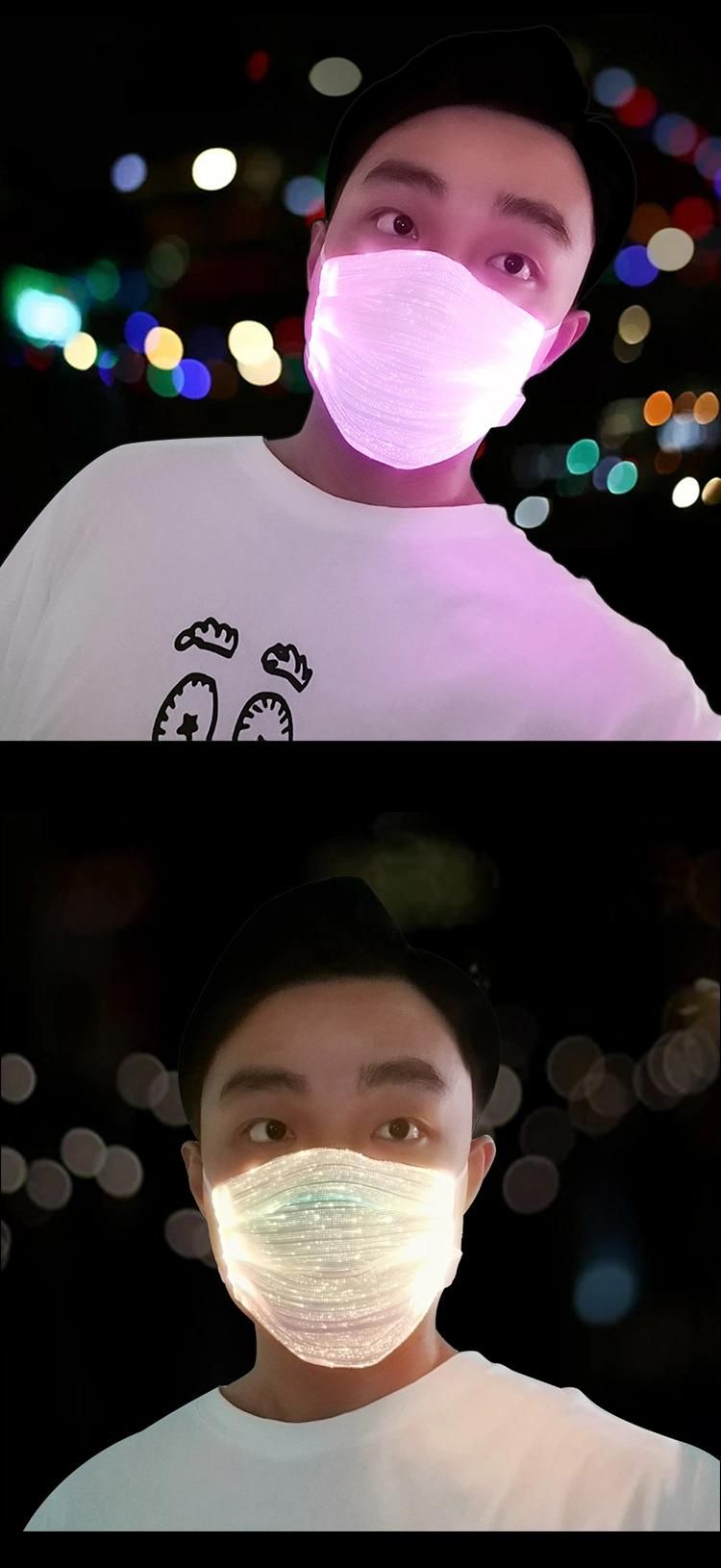 Popular Luminous LED Light up Rave Mask Christmas Fiber Optic Mask