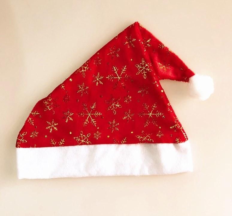 Single Layer Non-Woven Fabric Hot Stamping Hot Snowflake Hat Christmas Hat