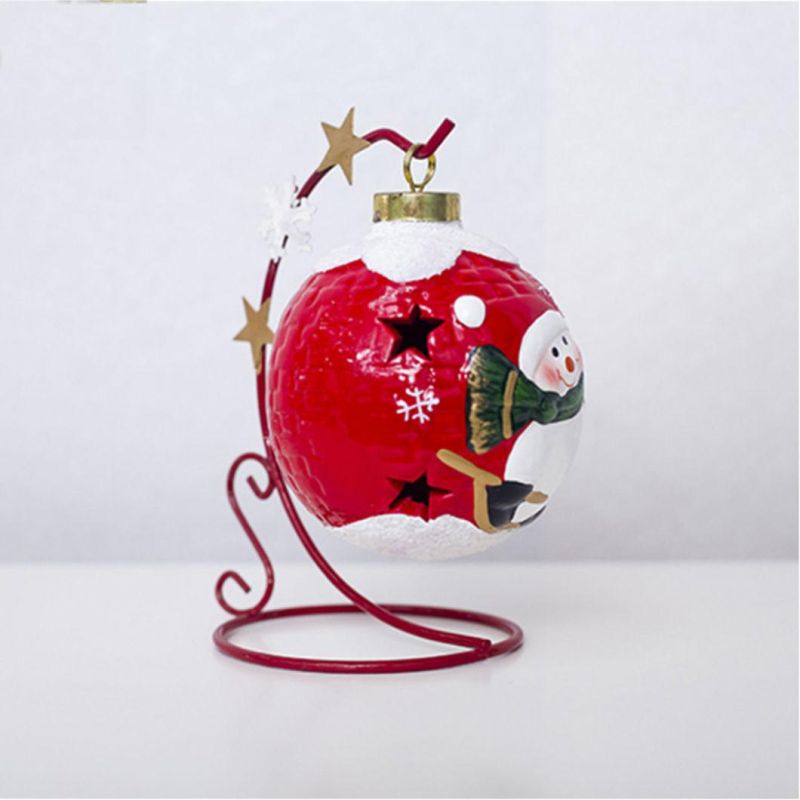 Christmas Decoration with Iron Frame Ceramics Window Display Lights