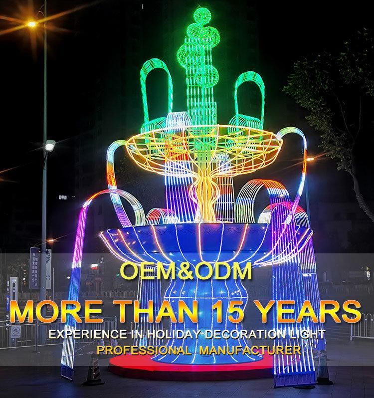 New Year Festival Decoration LED 3D Structure Fountain Motif Lights