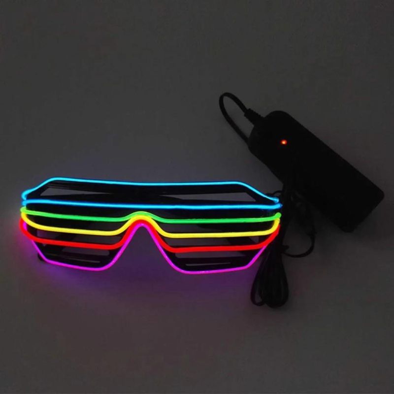 Six-Color Shutter LED Glasses EL Cold-Light Glasses