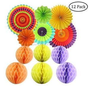 Umiss Paper Colorful Fiesta Fans Summer Wedding Party Decoration