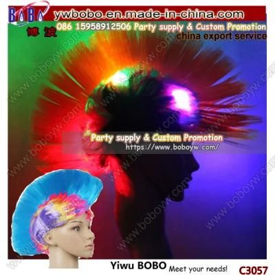 Party Supplies Wholesale Novelty Craft LED Party Supply Crazy Funny Wig Fans Wig Party Wig (C3057)