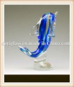 Blue Dolphin Blow Glass Ornament Craft for Gift