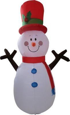 4FT Christmas Inflatable Snowman with Scarf, LED Outdoor Indoor Decorations