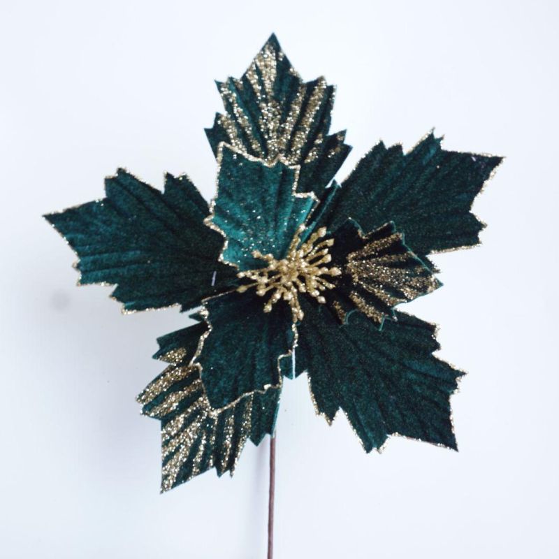 Ytcf110 Speckle Cloth Christmas Poinsettia Style Flower