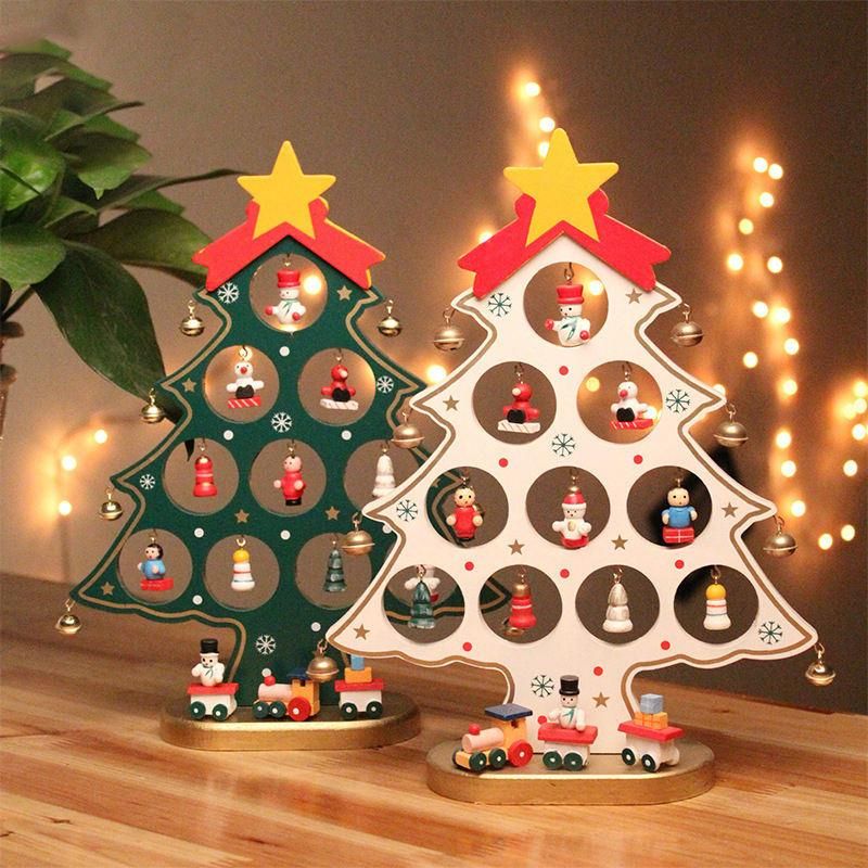 Christmas Xmas Table Decoration Wood Tree Ornaments