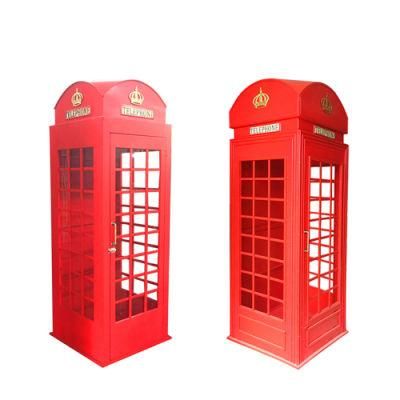 Wedding Decor Durable Anti-Corrosion Customized London Cabinet Phone Booth Soundproof Telephone Booth