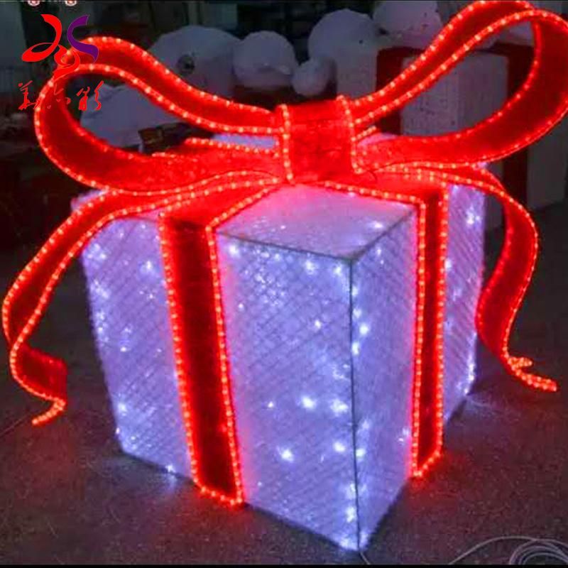 3D LED Christmas Gift Box Motif Lights