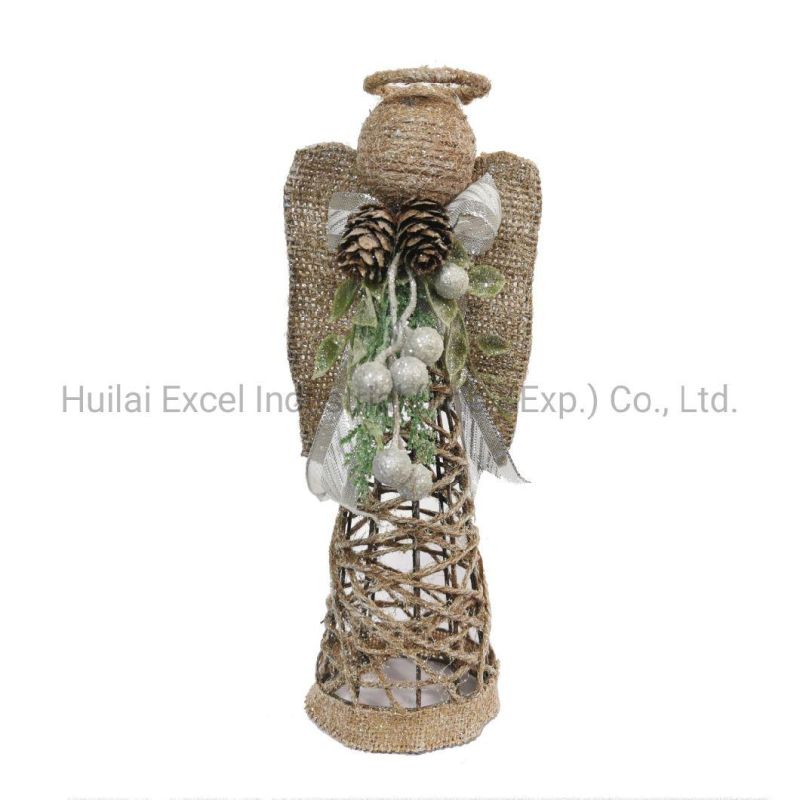 Wicker Christmas Decor Wire Angel Figurine Christmas Decoration Angel Figurine