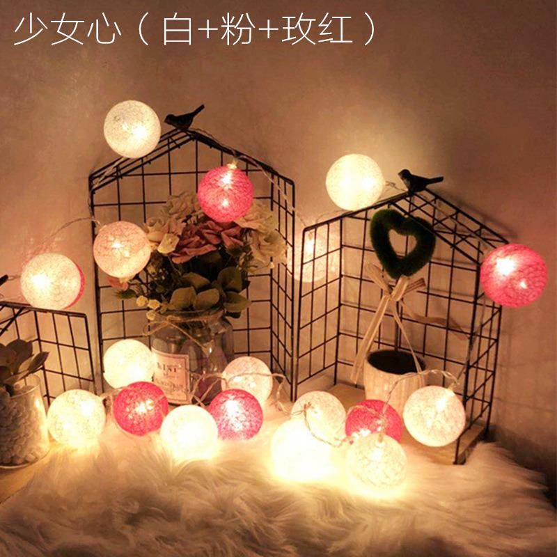 Home Decor LED Cotton Ball String Light for Christmas Indoor String Lights