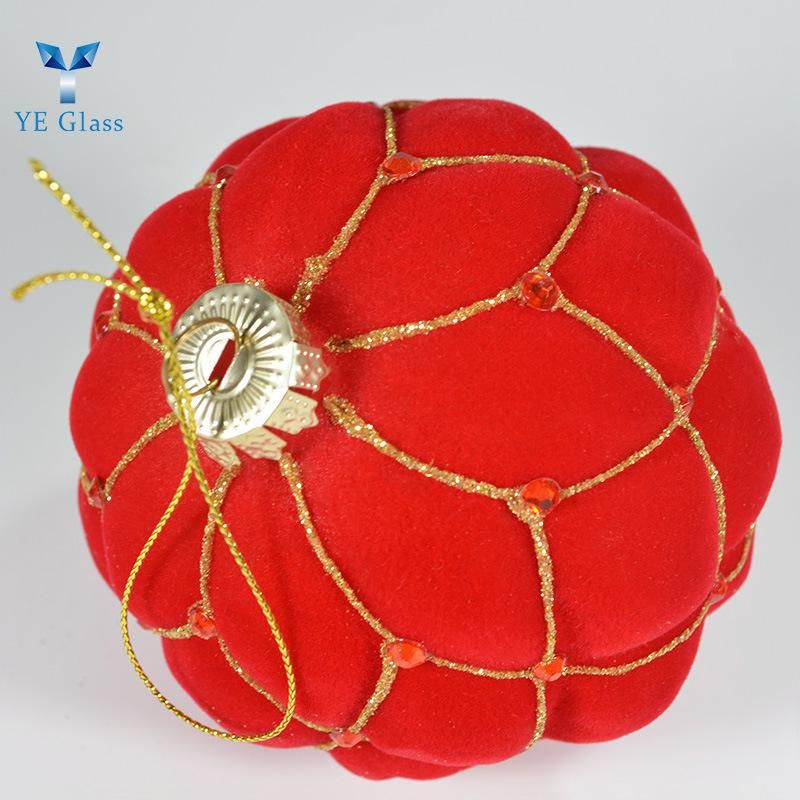 Customized Red Round Shape Reseau Glass Balls for Decoration