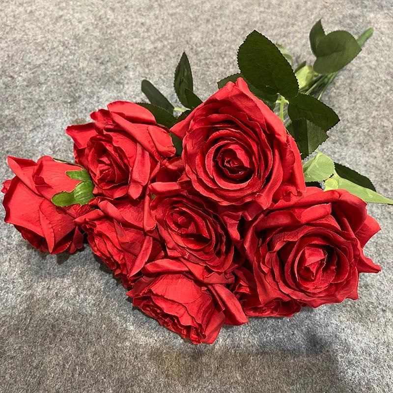 Hot Sales Wedding Decoration Flower Bunches Flowers Luxury Artificial Rose