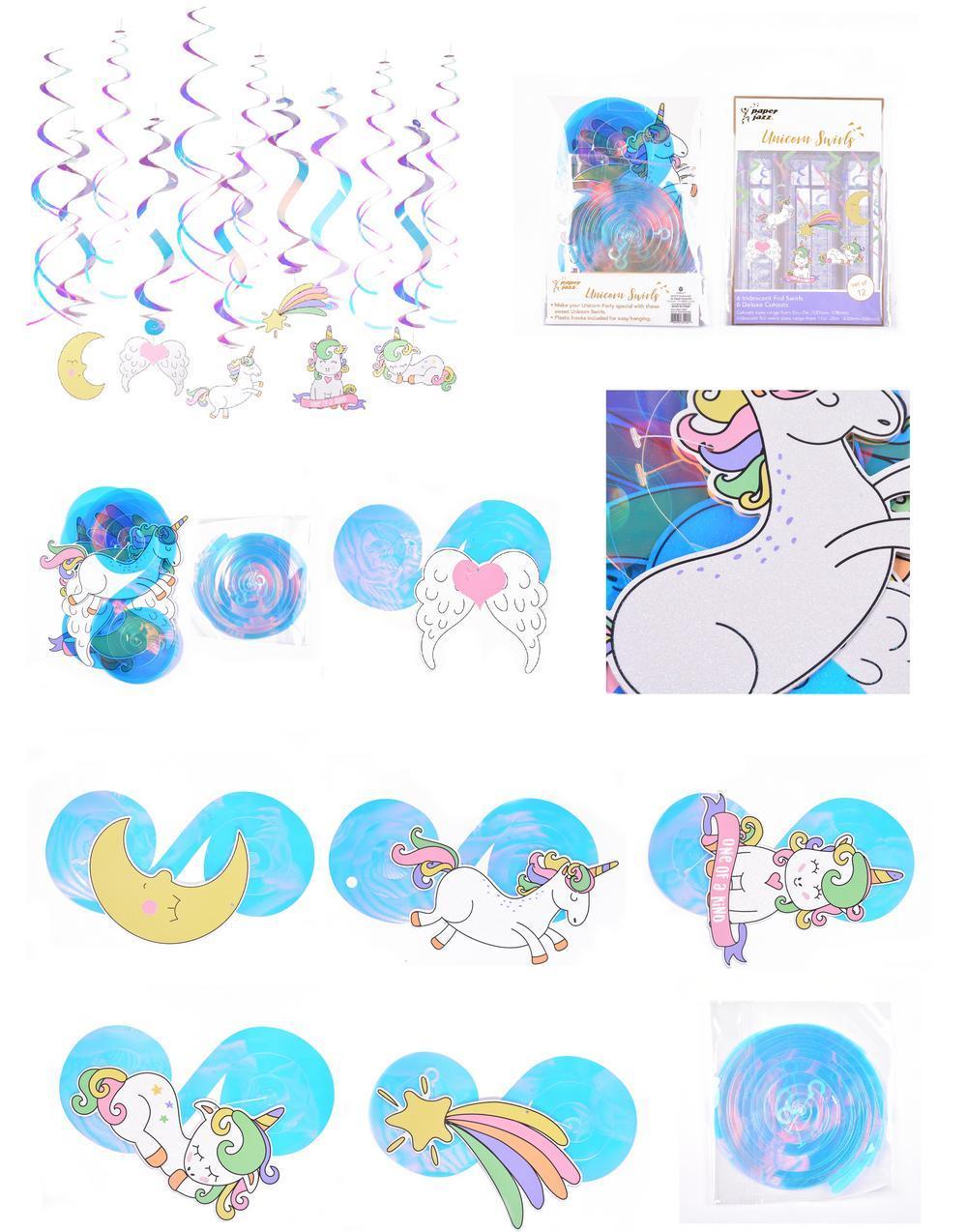 Unicorn Birthday Party Hanging Swirls Decoration