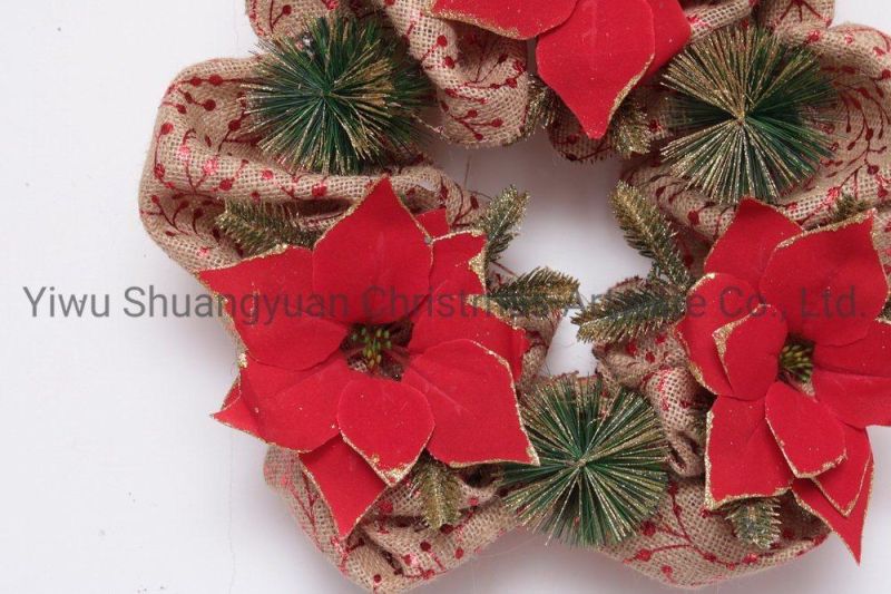 New Design High Quality Christmas PE White Wreath for Holiday Wedding Party Decoration Supplies Hook Ornament Craft Gifts