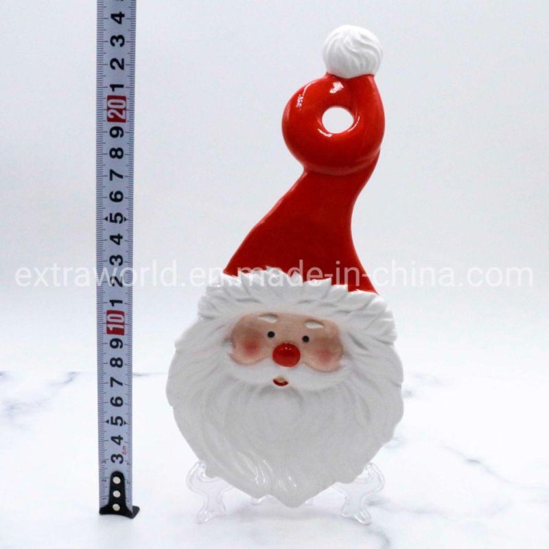 Customized Christmas Santa Hand-Painted Ceramic Spoon Home Decor