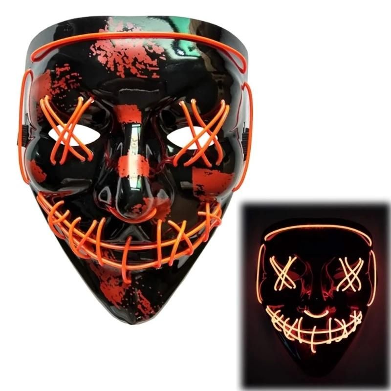 Halloween LED Scary Full Face Mask 7 Colors Party Day of The Dead Decorations Masks