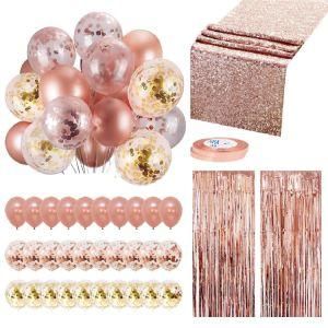 Rose Gold Rain Silk Curtain Balloon Kit Amazon Hot Sale