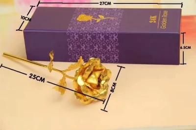 Decoration Rose Dipped Gold 24K Gold Plated Rose Real Rose 24K Gold Dipped Galaxy Rose Mothers Day Gifts