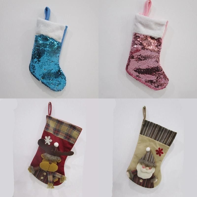 Christmas Stocking for Holiday Wedding Party Decoration Supplies Hook Ornament Craft Gifts