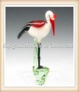 Animal Crane Glass Craft for Restaurant Display