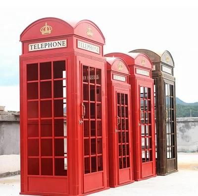 Factory Price Customized Metal Pink Telephone London Classic Phone Booth for Wedding Decorative