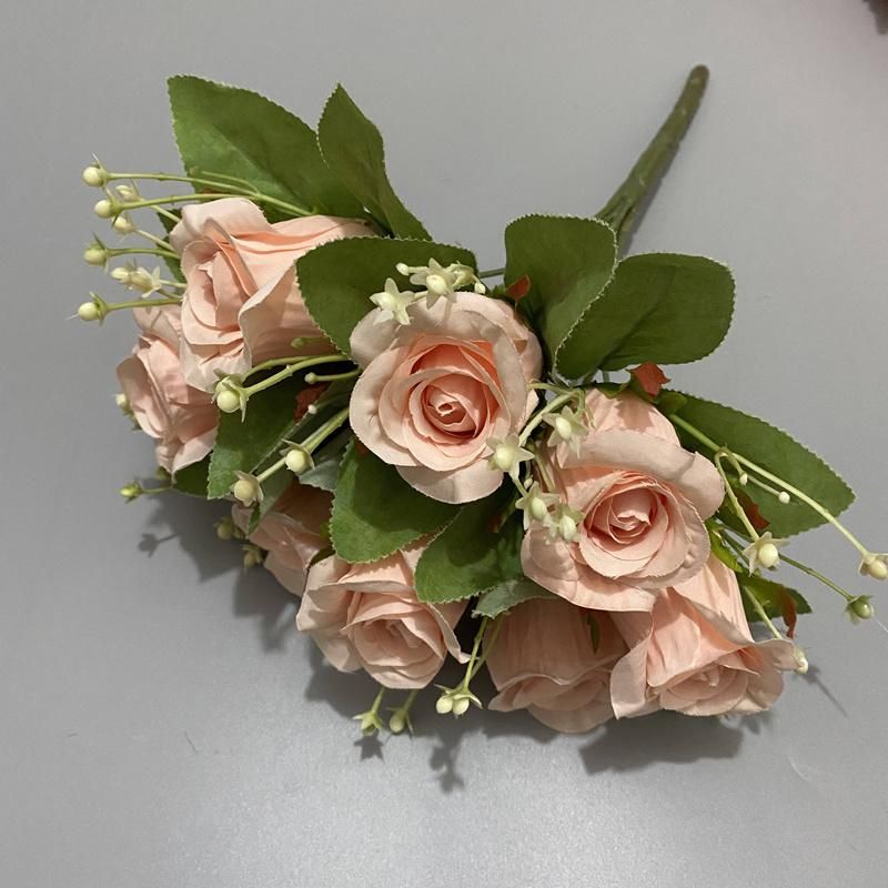 China Artificial Flower Factory Provide Bride Rose Bouqet