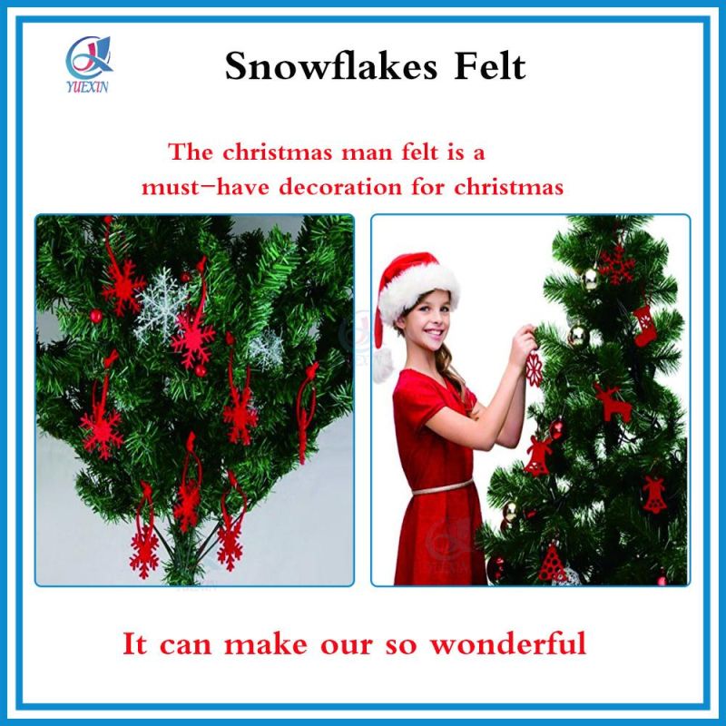 Red Snowflakes Felt for Christmas Tree Decoration Ornaments