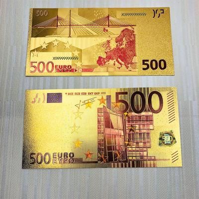 Classical Design 500 EUR Gold Foil Euro Architectural Hot Sale Euro Banknotes