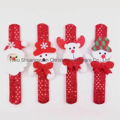 Christmas Slap Circle Bracelet Children Toy Lovely Kids Gifts Santa Claus Party Decor Christmas Wristband