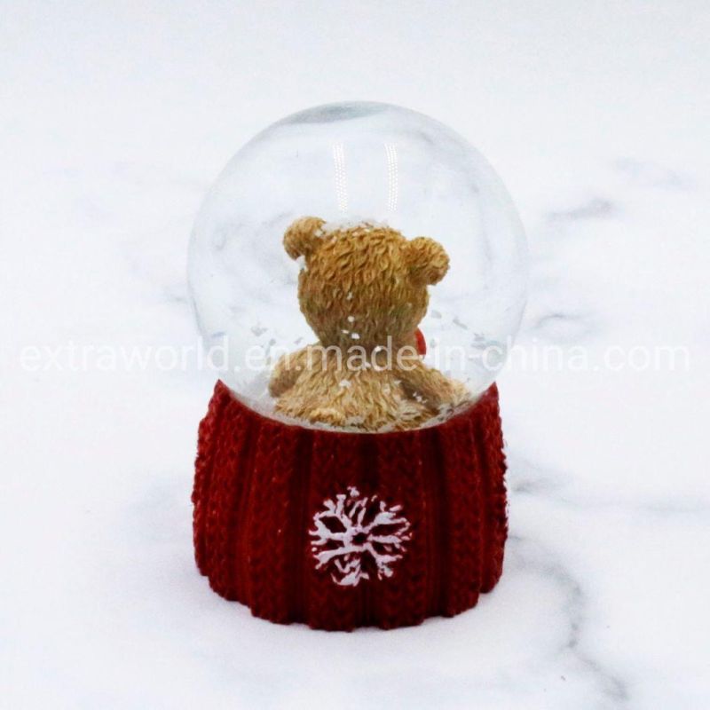 Creative Polyresin Bear Snow Global Christmas Gift Snowdome Home Decor