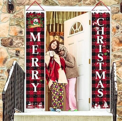 Christmas Couplets Christmas Banners Christmas Curtains Support Customized Pictures