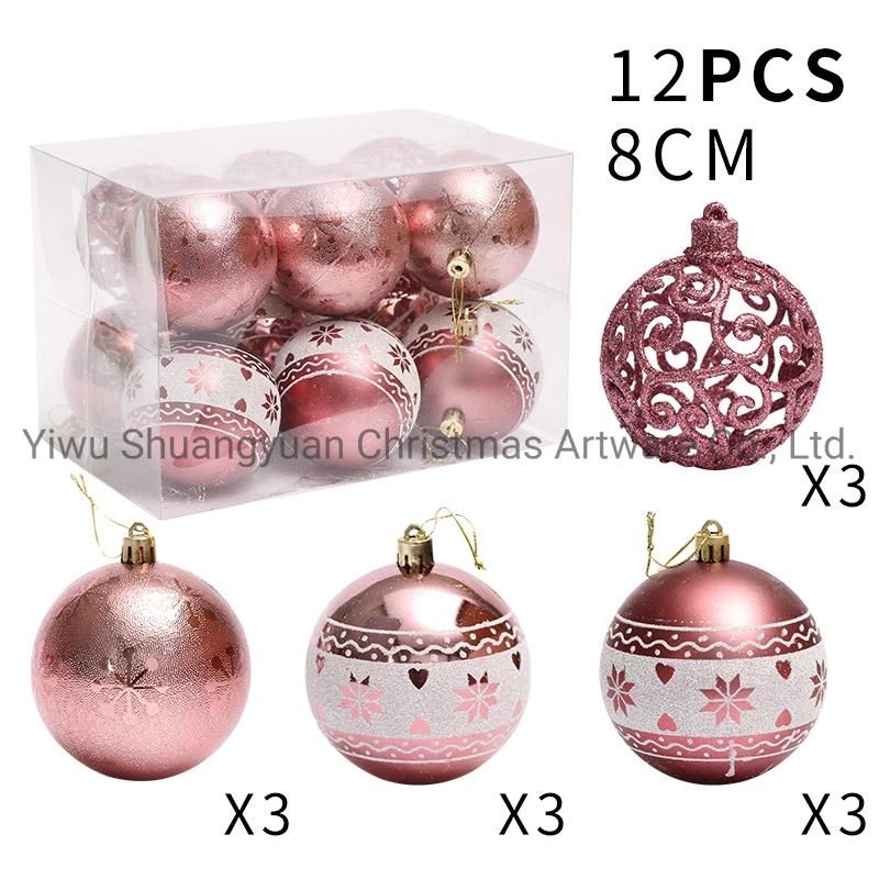 New Design High Sales Christmas Shiny Painted Ball for Holiday Wedding Party Decoration Supplies Hook Ornament Craft Gifts