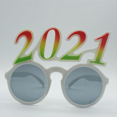 New Year&prime; S Eve Party Glasses Electroplating Flash Powder Digital Holiday Gift Party Supply Glasses