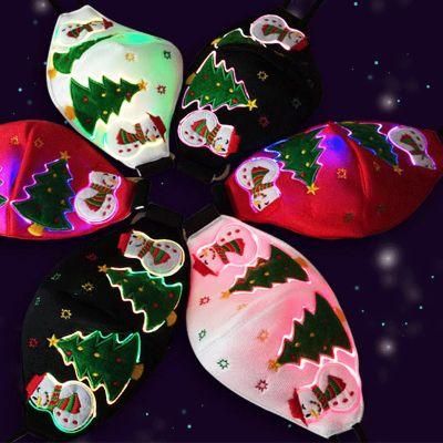 Washable Reusable LED Glowing Christmas Face Mask Halloween Face Mask