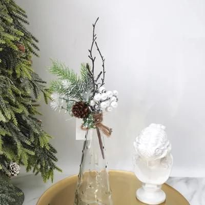 Artificial Flowers Decoration Flowers and Wreaths Garlands Floistry Christmas Picks with Berry Pine Cone Leaf