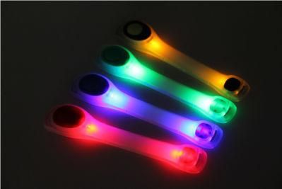 Custom Logo Multi-Color LED Armband Flashing Reflective Night Running Safety Wristband for Promotion