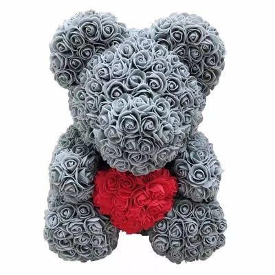 DIY Teddy Rose Bear Artificial Beauty Preserved Roses 40cm DIY Teddy Bear Flower of Rose