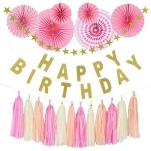 Umiss Paper Bunting Birthday Summer Wedding Baby Shower Party Decoration