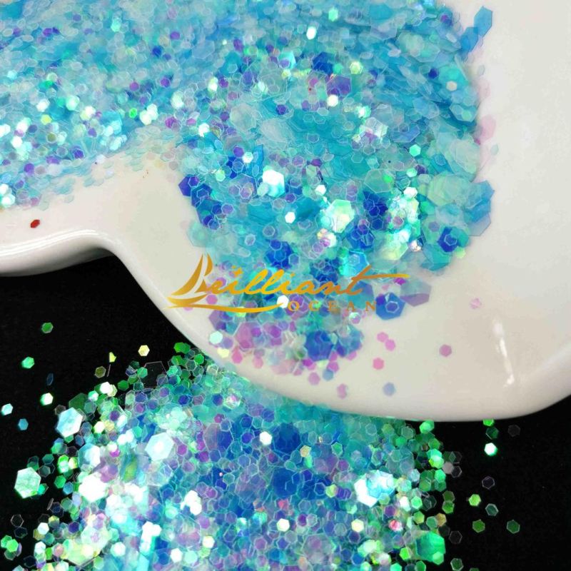 Blue Series Shiny Metallic Mixed Glitter Powder for DIY