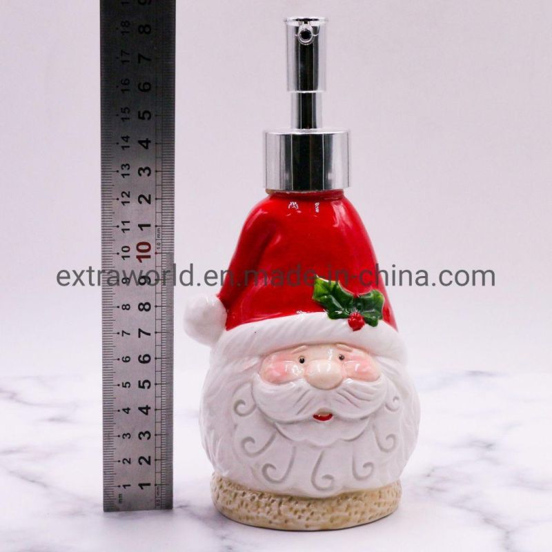 Hot Sale Christmas Santa Shape Ceramic Bathroom Accessory