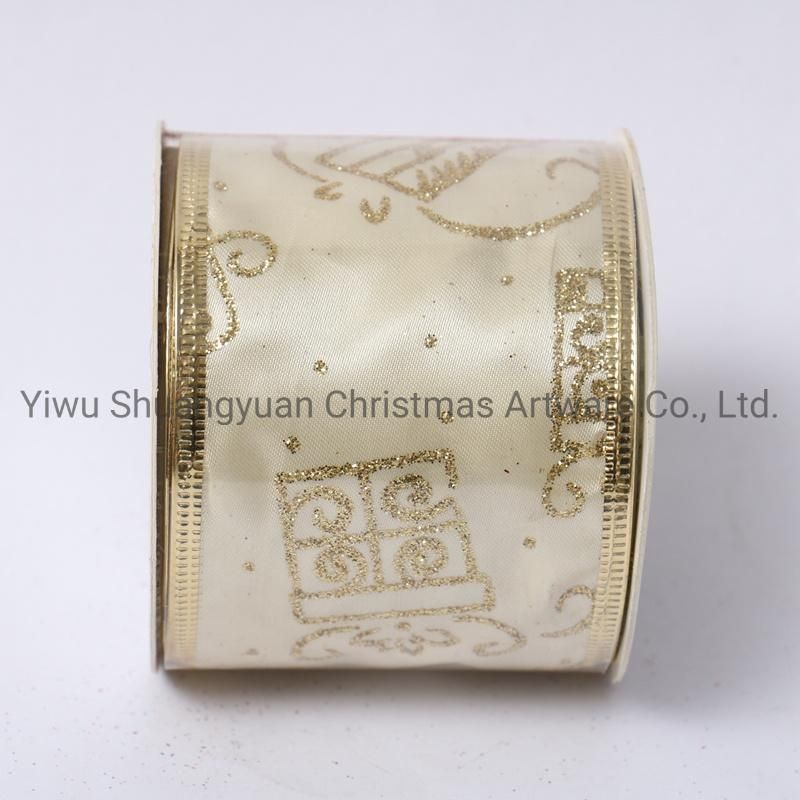 Christmas Ribbon Decor for Holiday Wedding Party Decoration Supplies Hook Ornament Craft Gifts